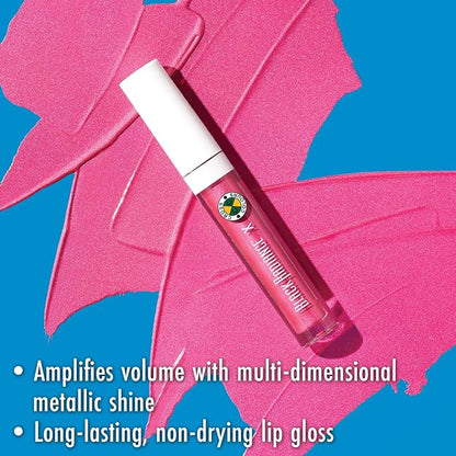 Black Radiance Cross Colours Metallic Liquid Lip, Moisture-Rich Ultra Glossy Finish, Pigment-Loaded Formula with Micro Glitter, Soft Paddle Applicator, Cruelty-Free - Fresh Drip Pink