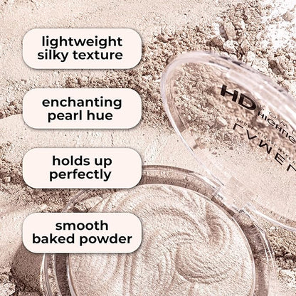 HD Highlighting Face Powder - Natural Glow & Subtle Shimmer Finish, Baked Blendable Pigmented Formula, Long-lasting & Fade-Resistant Wear, 401 12g/0.42 oz