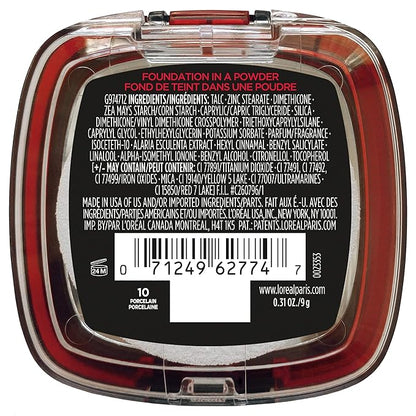 L'Oreal Paris Makeup Infallible Fresh Wear Foundation in a Powder, Up to 24H Wear, Waterproof, Porcelain, 0.31 oz.
