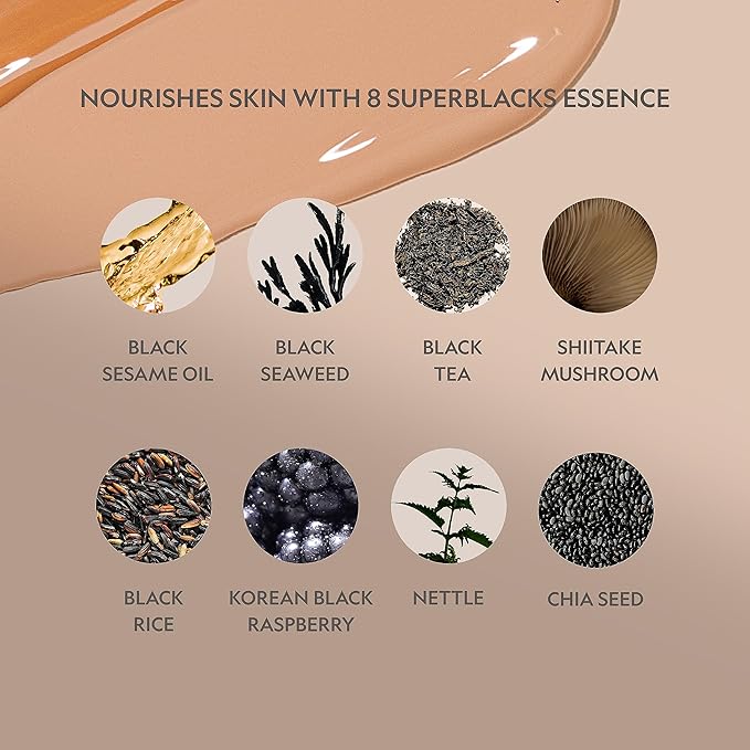 YENSA Serum Foundation Makeup - Super Silk Full Coverage Foundation Enriched with Peptides, Vitamin C & Ferulic Acid to Help Reduce Fine Lines, Wrinkles & Dark Circles - Deep 3 (1 oz)