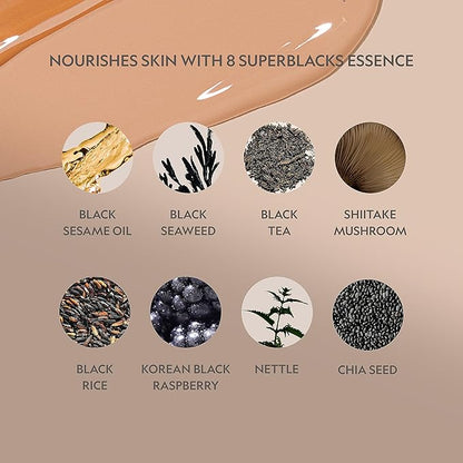 YENSA Serum Foundation Makeup - Super Silk Full Coverage Foundation Enriched with Peptides, Vitamin C & Ferulic Acid to Help Reduce Fine Lines, Wrinkles & Dark Circles - Deep 3 (1 oz)