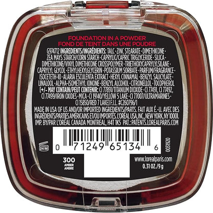 L'Oreal Paris Makeup Infallible Fresh Wear Foundation in a Powder, Up to 24H Wear, Waterproof, Amber, 0.31 oz.