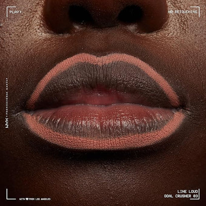 NYX PROFESSIONAL MAKEUP Line Loud Lip Liner, Longwear and Pigmented Lip Pencil with Jojoba Oil & Vitamin E - Goal Crusher (Midtone Beige)