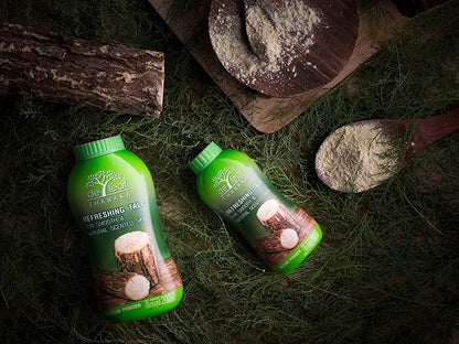 DE LEAF THANAKA Refreshing Talc Smooth and Natural Scented Skin, Talcum Powder Beauty Skincare Face Body Clean Fresh Cooling Sooth Irritation, 80 g 3 Pack Count