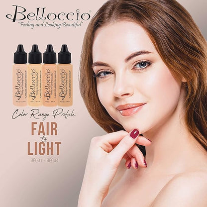 Belloccio's Professional Cosmetic Airbrush Makeup Foundation 1/2oz Bottle: Blanc- Light with Yellow Undertones