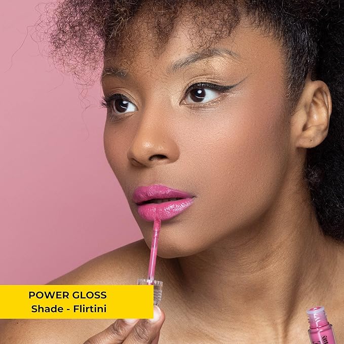 Rise & Slay Power Gloss – High-Pigment Hydrating Gloss Lipstick with Hyaluronic Acid, Jojoba & Castor Oil, Vit-E, Non-Sticky Vibrant Shine, Mauve Pink Summer Lips (Flirtini, 4.5 ml)