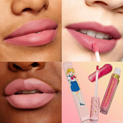 ColourPop x Sailor Moon Ultra Lip Set - High-Shine, Non-Sticky & Hydrating Pink Lip Gloss & Diffused Matte Lipstick Set with a Flexible Paddle Applicator - Daylight (2 Count)