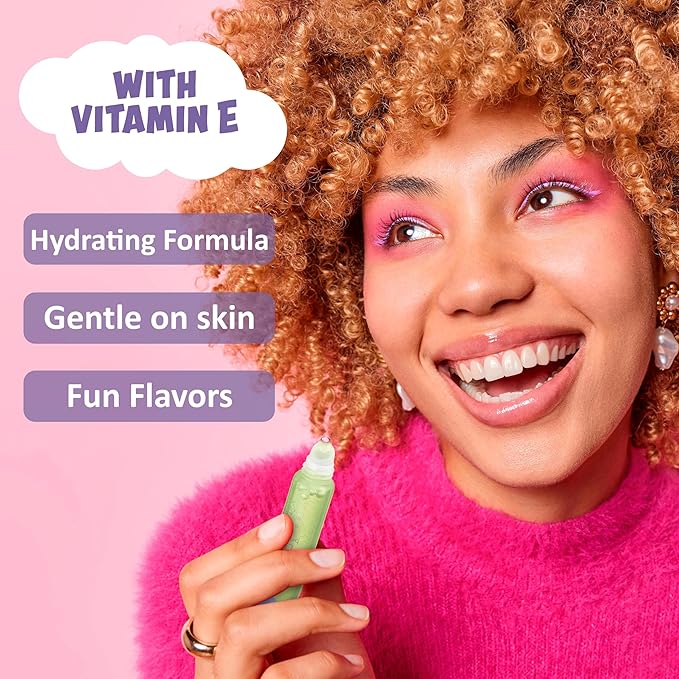 EXPRESSIONS 12pc Lip Oil Set –Hydrating Lip Care with Vitamin E | Fruit Flavored Lip Gloss For Girls, Safe and Non-Toxic Lip Gloss Gift Set For Girls