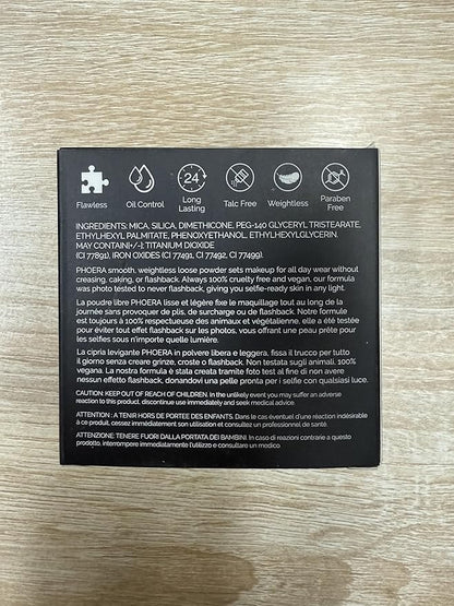 PHOERA Foundation Pressed Face Powder, Soft Focus Setting Powder, Silky Powder For Creating Without Shine, Smooths Pores & Lines, Up to 24H Wear Oil Control,0.28 Oz (001 Translucent)