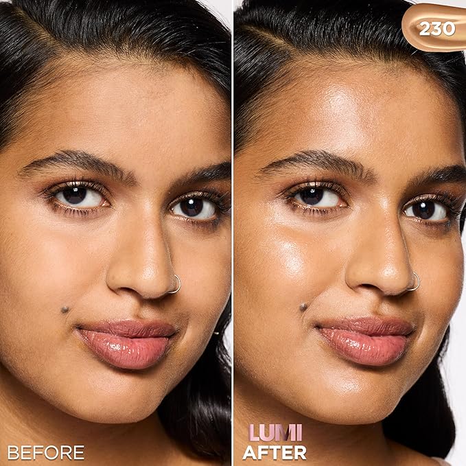 L'Oreal Paris Lumi Le Glow Skin Tint, Lightweight Water-Based Tinted Serum with Foundation-Like Coverage, Glow Illuminator, Neutral 230, 0.85 Fl Oz