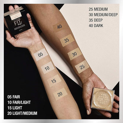 Maybelline Fit Me Loose Setting Powder, Face Powder Makeup & Finishing Powder, Dark, 1 Count (Pack of 2)