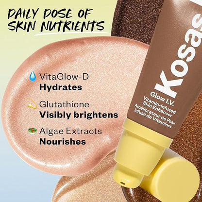 Kosas Glow I.V. Vitamin-Infused Skin Enhancer Face Makeup - Tinted Beauty Highlighter for a Healthy Glow - Awaken
