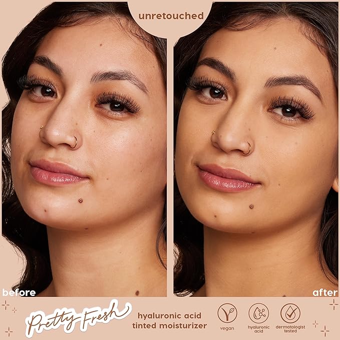 ColourPop Pretty Fresh Tinted Moisturizer - Hydrating Skin Tint & Glowy Summer Makeup with Lightweight Coverage - Made with Hyaluronic Acid & Coconut Water - Med 11N (1.45 oz)