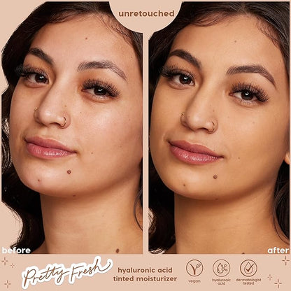 ColourPop Pretty Fresh Tinted Moisturizer - Hydrating Skin Tint & Glowy Summer Makeup with Lightweight Coverage - Made with Hyaluronic Acid & Coconut Water - Med 11N (1.45 oz)