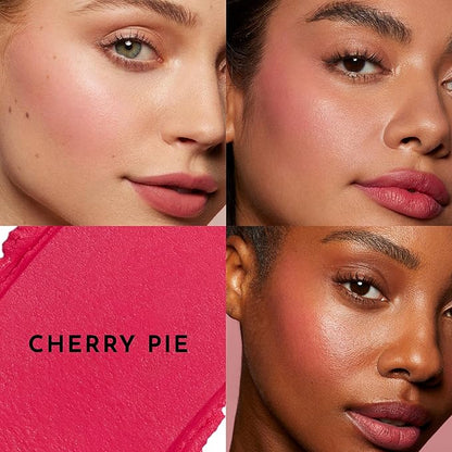 Pinch My Cheeks Soft-Blur Cream Blush - Cherry Pie - Premium Blush with Natural Ingredients to Re-Energize and Protect the Skin While Imparting a Soft, Cloudy Finish - 0.18 oz