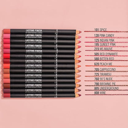 Rimmel Lasting Finish 8HR Soft Lip Liner Pencil - Vibrant, Blendable Formula to Lock Lipstick in Place for 8 Hours - 725 Tiramisu, .04oz