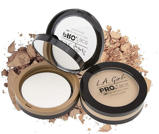 L.A. Girl PRO.Face Matte Pressed Powder, Medium Beige GPP609 (Pack of 3)