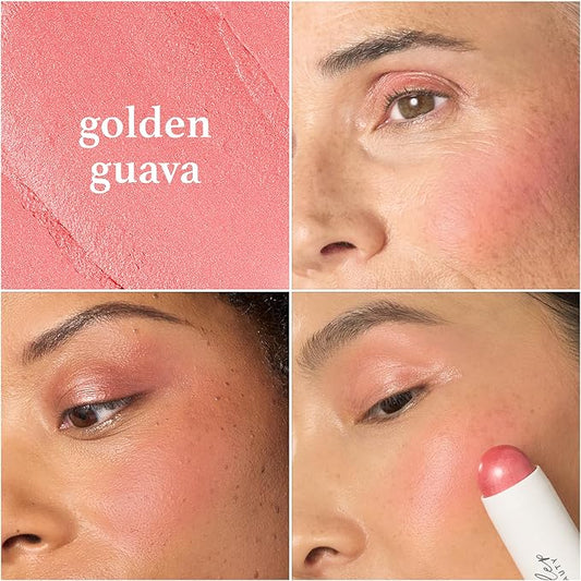 Julep Skip The Brush 2-in-1 Blush and Lip Makeup Stick Contour, Blush, & Highlighter Trio- Sheer Glow (Highlighter), Golden Guava (Blush), Melted Cocoa (Medium Skin Tones) - 3pc Set