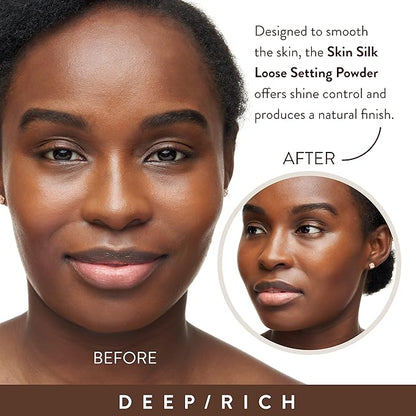 Mented Cosmetics Pressed Powder Makeup, Translucent Setting Powder Compact for Face Make up, Oil Control, Matte Finish, Long-Lasting Wear, Ideal for Black Women, Portable Compact Design, Deep/Rich