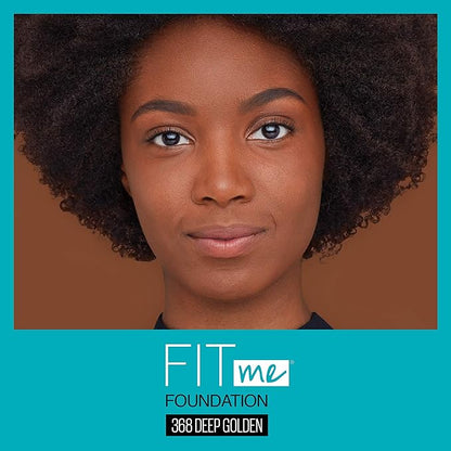 Maybelline Fit Me Matte + Poreless Liquid Foundation Makeup, Deep Golden, 1 fl; oz; Oil-Free Foundation (Pack of 2)