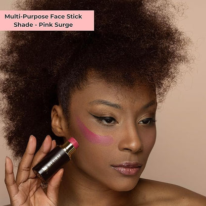 Cream Blush Stick – Buildable & Pigmented for Cheeks, Lips & Eyes – Hydrating w. Shea Butter, Vitamin E, Hyaluronic Acid & Squalane, Multi-Purpose, Fuchsia (Pink Surge, Regular)