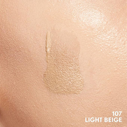 COVERGIRL Clean Invisible Foundation Makeup, Dewy & Glowy Natural Finish, Buildable Coverage, Skin-Like Smooth Look, Vegan, Light Beige, 1oz
