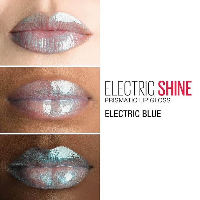 Maybelline New York Lip Studio Electric Shine Prismatic Lip Gloss Makeup, Electric Blue, 0.17 fl. oz.