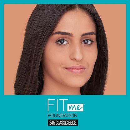 Maybelline Fit Me Matte + Poreless Liquid Foundation Makeup, Classic Beige, 1 fl; oz; Oil-Free Foundation (Pack of 2)