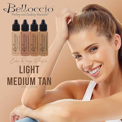 Belloccio's Professional Cosmetic Airbrush Makeup Foundation 1/2oz Bottle: Ivory- Light-medium Neutral Pink And Yellow Undertones