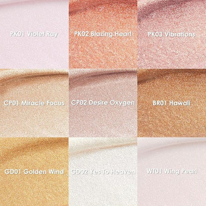 FOCALLURE Shimmer Liquid Highlighter, Smooth Cream Formula and Non-greasy Finish,Delivers a Natural Glow, Long Lasting Illuminator Highlighter Face Enhancing Makeup,Blazing Heart