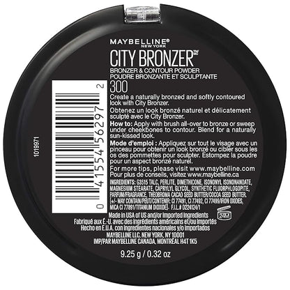 Maybelline New York City Bronzer Powder Makeup, Bronzer and Contour Powder, 300, 0.32 oz. (Pack of 2)