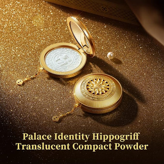 ZEESEA [Palace Identity] Hippogriff Compact Powder，Hosta Wing Deer Lock Makeup Powder, Clear White Jade