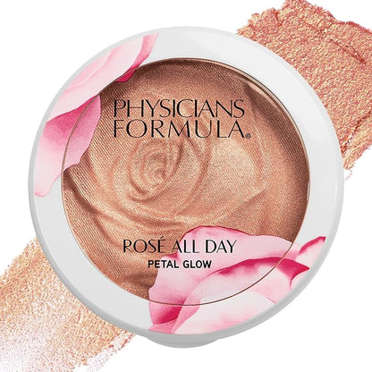 Physicians Formula Rosé All Day Highlighter Blush Face Powder, Pink Petal Glow, Dermatologist Tested, Clinicially Tested