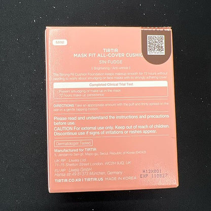 [*Mini Size*] TIRTIR All Cover Pink Cushion | Korean Cushion Foundation, (#51N Fudge, 0.15 Fl Oz)