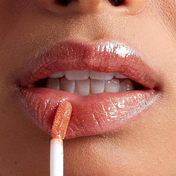 NYX PROFESSIONAL MAKEUP Diamond Drip Lip Gloss - Spark Of Magic, Sheer Orange Base With Pink Glitter Shift