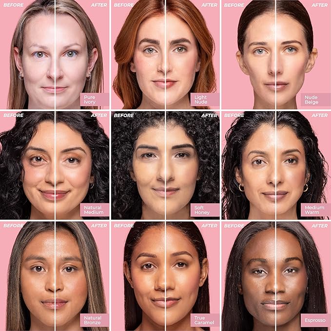 MCoBeauty Miracle Flawless Skin Foundation, 5 Natural Beige, Natural, Buildable Coverage for All-Day Wear, Vegan, Cruelty Free Cosmetics