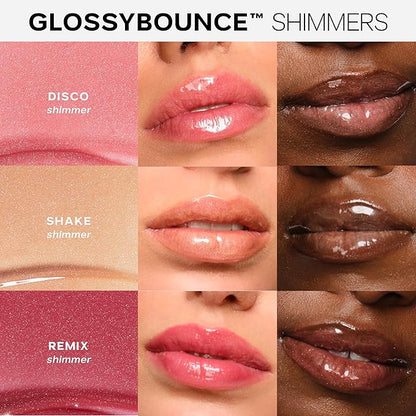 Saie Glossybounce High-Shine Hydrating Lip Gloss Oil - Sheer Tinted Lip Oil with Hyaluronic Acid + Jojoba Oil for Long-Lasting Moisture - Shake (.17 oz)