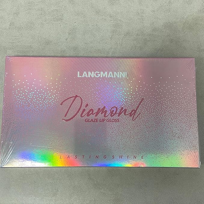 LANGMANNI 10 Colors Diamond Glitter Lip Gloss Set,Long Lasting High Shine Shimmer Liquid Lipstick Set,Hydrating,Moisturizing Lip Gloss Kit Gift Makeup For Girls