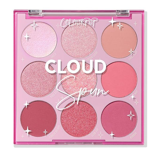 Colourpop Eyeshadow Palette - Eye Makeup Palette with Matte, Metallic, Matte Sparkle & Glitter Finishes - High-Pigment Eye Makeup with a Long-Wearing Formula - Cloud Spun (0.3 oz)