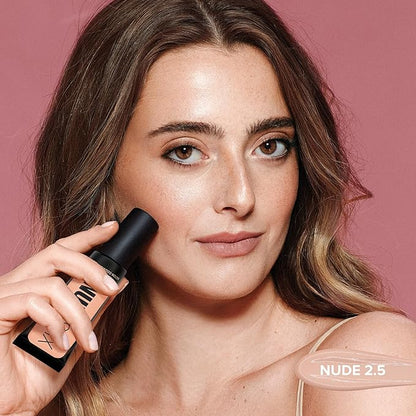 Nudestix Tinted Cover Liquid Foundation, Buildable Coverage for Even Skin Tone, Flawless Natural Lightweight Makeup Finish, 0.84 fl oz (25 ml) (Nude 2.5)
