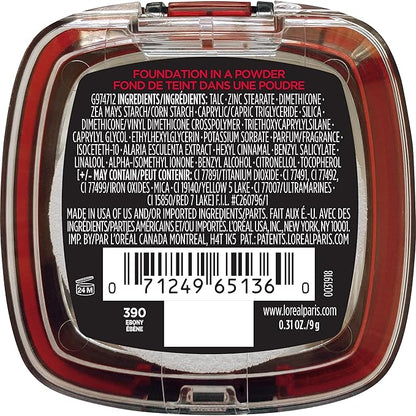 L'Oreal Paris Makeup Infallible Fresh Wear Foundation in a Powder, Up to 24H Wear, Waterproof, Ebony, 0.31 oz.