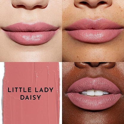 Forget the Filler Lip-Plumping Line-Smoothing Satin Cream Lipstick, Little Lady Daisy, Pink, 0.1 Ounce