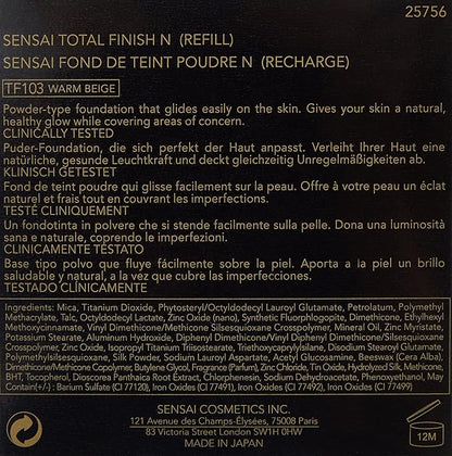 SENSAI Total Finish Refill SPF10 - TF103 Warm Beige 11g