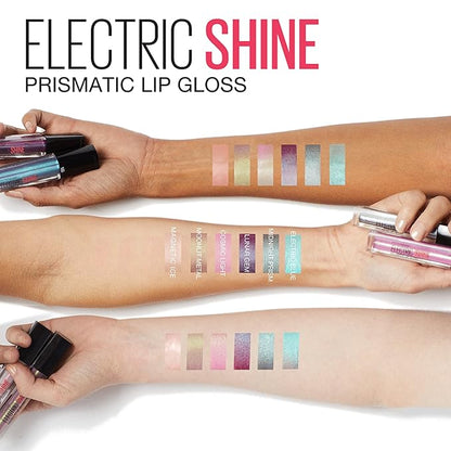 Maybelline New York Lip Studio Electric Shine Prismatic Lip Gloss Makeup, Electric Blue, 0.17 fl. oz.