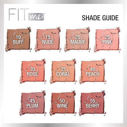 Maybelline Fit Me Blush, Lightweight, Smooth, Blendable, Long-lasting All-Day Face Enhancing Makeup Color, Buff, 1 Count (Pack of 4)