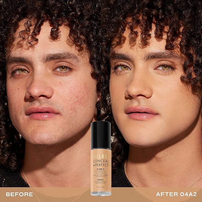 Milani Conceal + Perfect 2-in-1 Foundation + Concealer - Golden Vanilla (1 Fl. Oz.) Cruelty-Free Liquid Foundation - Cover Under-Eye Circles, Blemishes & Skin Discoloration for a Flawless Complexion