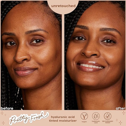 ColourPop Pretty Fresh Tinted Moisturizer - Hydrating Skin Tint with Lightweight Coverage - Formulated with Hyaluronic Acid & Coconut Water for Healthy-Looking Skin - Dark 18W (1.45 oz)