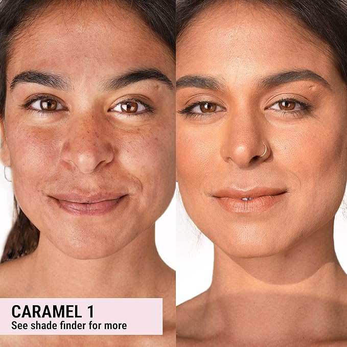 Loves-You-Back 3in1 Mineral Powder Foundation (CARAMEL 1) | Designed for acne-prone, sensitive skin reducing the appearance of acne and scars without layers | Vegan + Cruelty Free