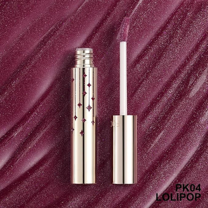 FOCALLURE High Shine Glitter Lip Gloss,Hydrates and Soothes Lips for a Gorgeous,Delivers a Non-sticky Glossy finish,Long-lasting Shine & Fuller-looking Lip Makeup,PK04 LOLIPOP