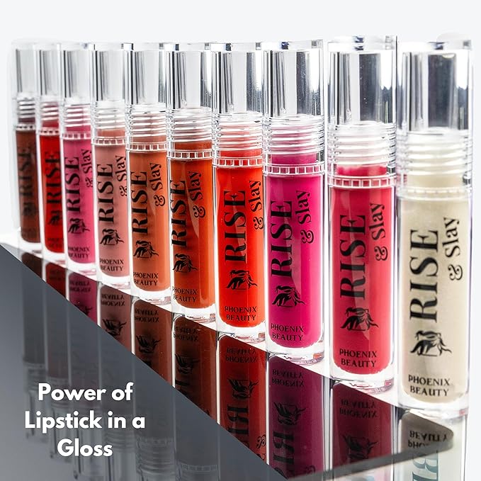 Rise & Slay Power Gloss – High-Pigment Hydrating Gloss Lipstick with Hyaluronic Acid, Jojoba & Castor Oil, Vit-E, Non-Sticky Vibrant Shine, Dark Brown Goth Lips (Merlot, 4.5 ml)